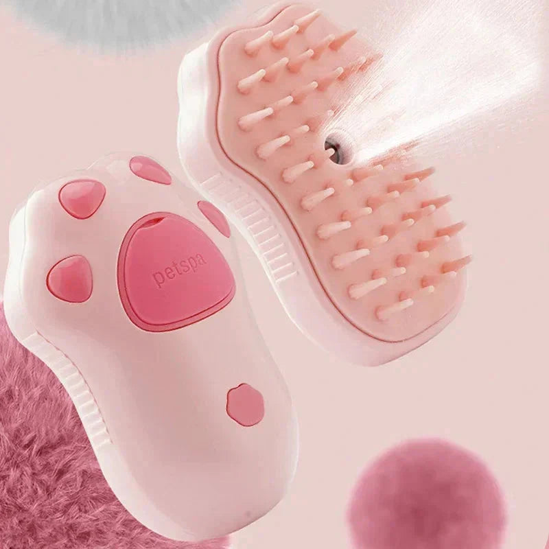 Electric Cat Steam Brush โ 3-In-1 Pet Grooming Comb with Water Spray for Cats and Dogs, USB Rechargeable
